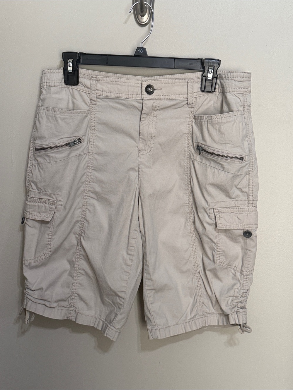 Style & Co. Beige Women's Cargo Shorts with Zip Pockets